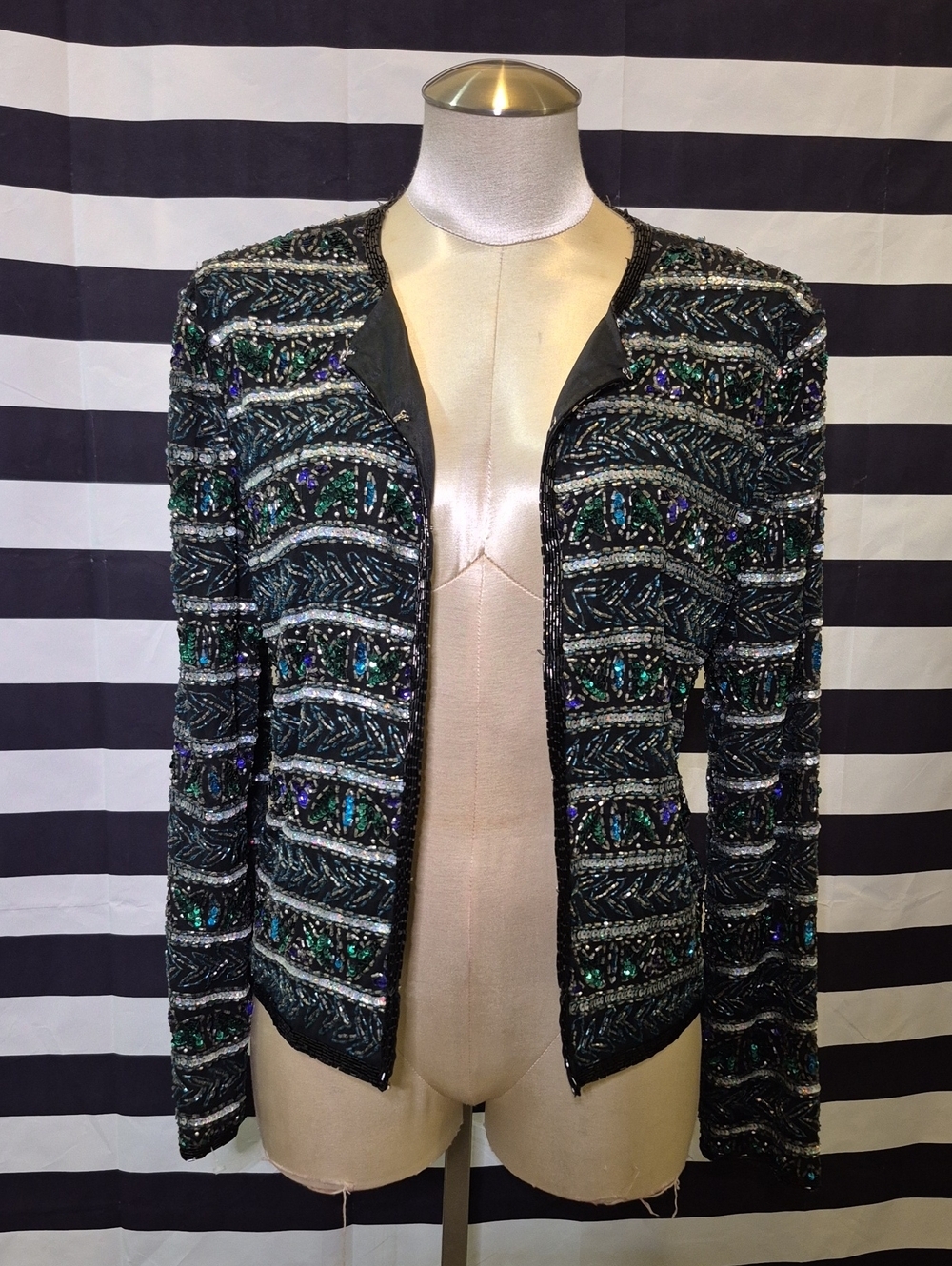 Women's Black Beaded Evening Jacket